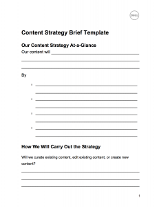 sample from custom Content Strategy Brief for Dell