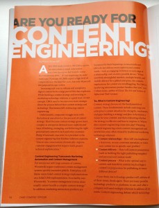 Are You Ready for Content Engineering is available in the August issue of Chief Content Officer.