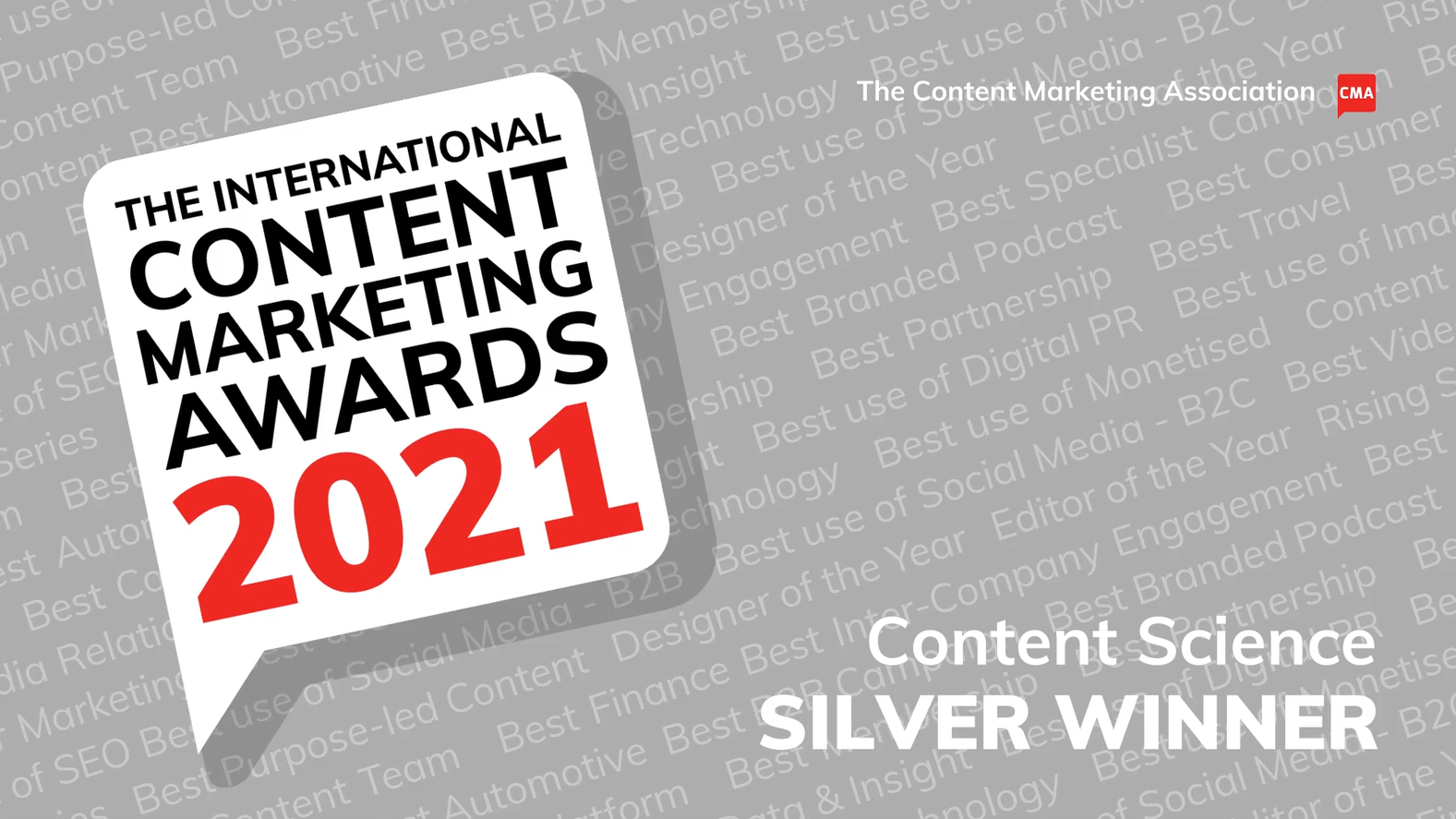 Silver winner - International Content Marketing Awards