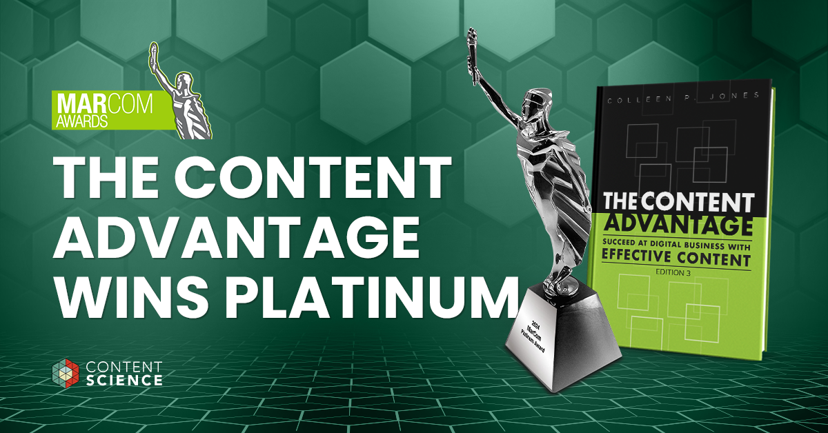 the content advantage wins platinum MarCom Award