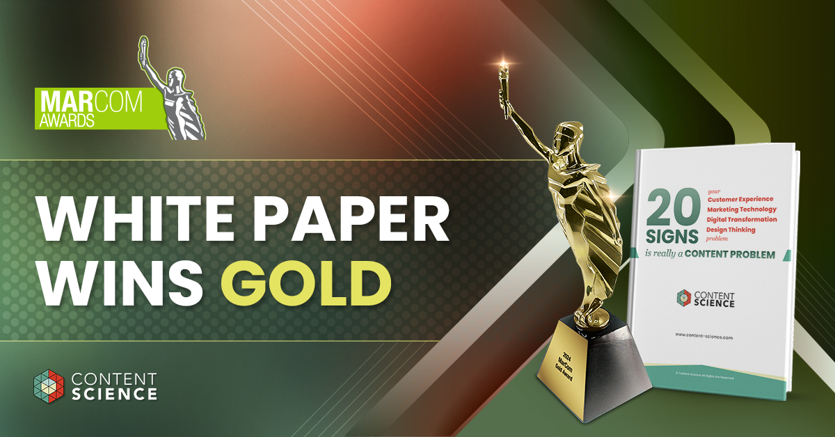 gold MarCom award for 20 Signs white paper